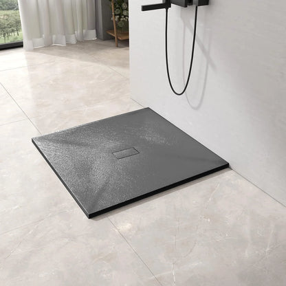 Cadita de dus patrata 90x90 cm, slim 3 cm, gri inchis