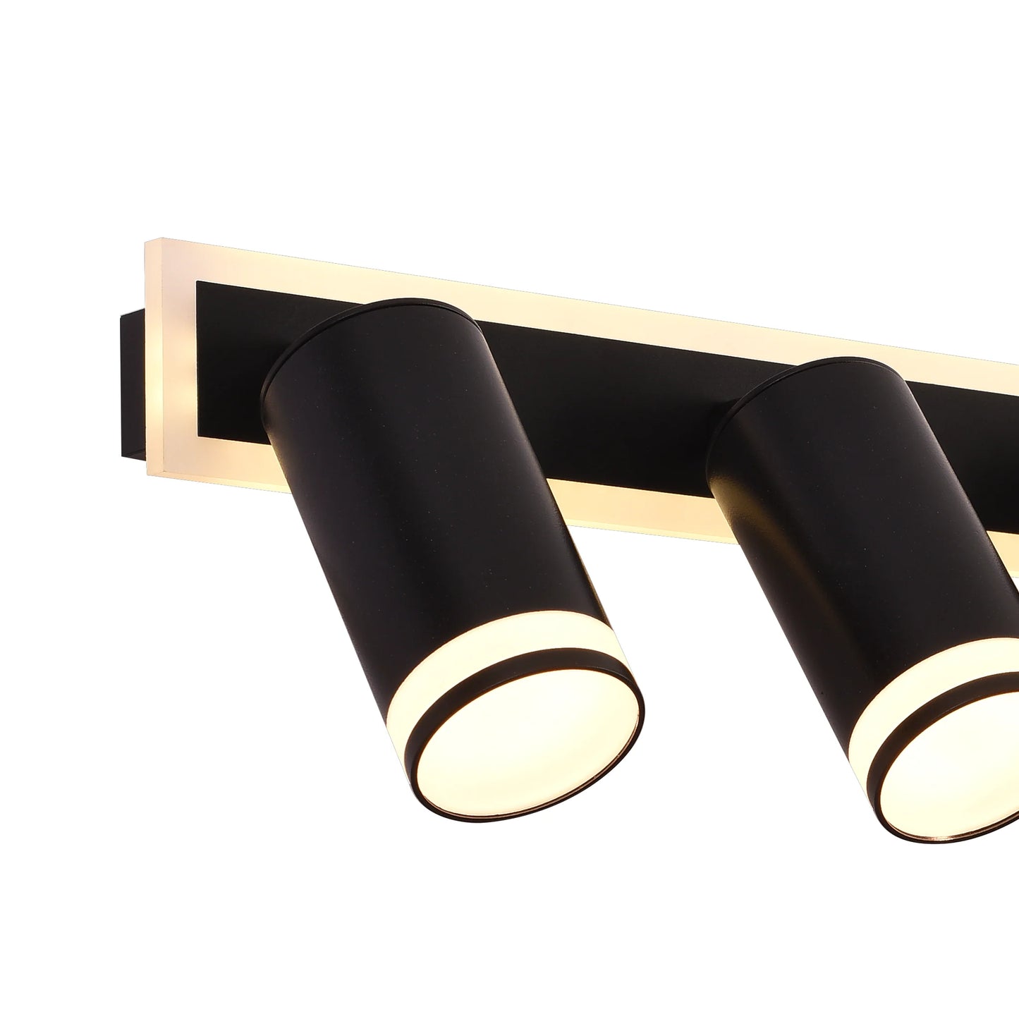 Lustra LED Ellen 46W Lumina Rece/Calda/Neutra Proiector Reglabil Acril si Metal Negru