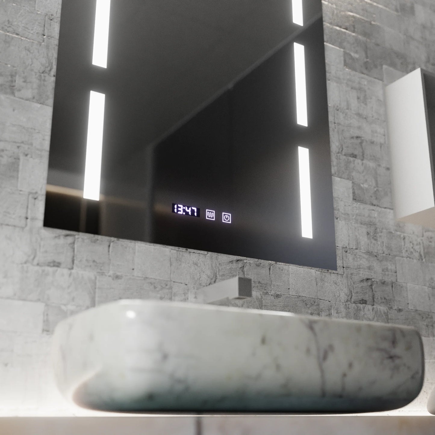 Oglinda LED Touch Erich S86/60X80 Sistem Dezaburire, Ceas si Temperatura 60x80 cm