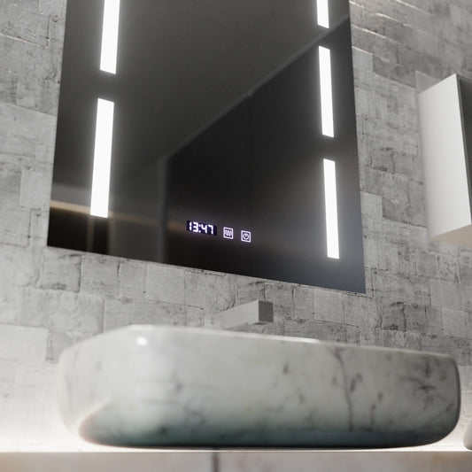 Oglinda LED Touch Erich S86/60X80 Sistem Dezaburire, Ceas si Temperatura 60x80 cm
