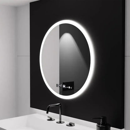 Oglinda LED Rotunda 70 Elysee MotionGlow Marcello, Sistem Dezaburire, Termometru si Ceas, Dimabila