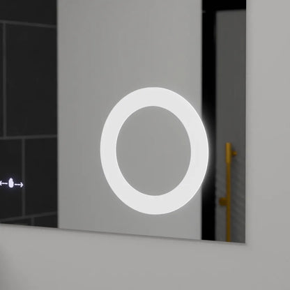 Oglinda LED Rectangulara 120x80 ABSOLU MotionGlow Marcello, Lupa Cosmetica, Sistem Dezaburire, Termometru si Ceas, Dimabila