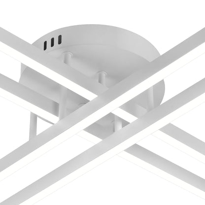 Lustra LED cu Telecomanda GIO, 43W, 4 Elemente, Lumina Rece/Clada/Neutra, Dimabila, Alb