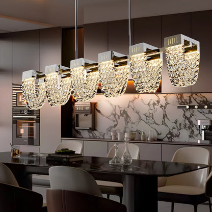 Lustra LED Suspendata, STRATUS Supremo, Cristal si Metal, 15W, Lumina Rece/Calda/Neutra 3000K/4000K/6000K, Iluminat Luxos