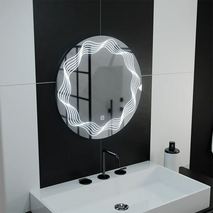 Oglinda LED Rotunda 60cm Flusso Touch Sistem Dezaburire Dimabila