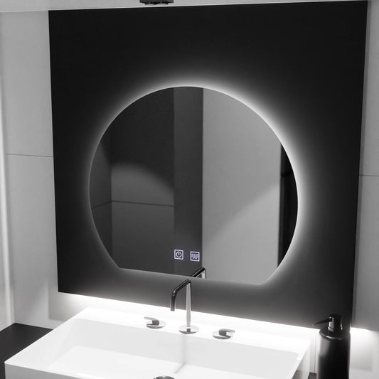 Oglinda LED Semiluna, 60x54, Soluna Touch, Sistem Dezaburire, Dimabila