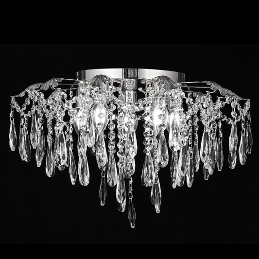 Candelabru Cristal CC9221/5CH, 5x E14, Diametru 48cm, Crom Lucios