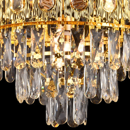 Candelabru Cristal BELVEDERE Nobile 5xE14, Diametru 40cm, Auriu Lucios, Inaltime Reglabila