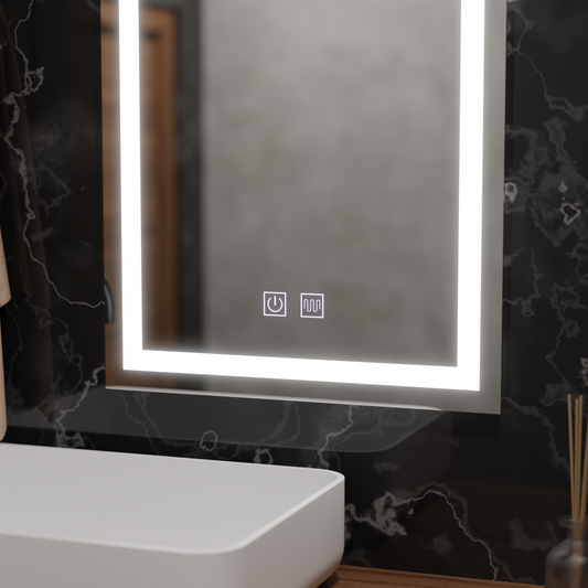 Oglinda LED Rectangulara, 45x60cm, RADIANTE Touch, Sistem Dezaburire, Dimabila