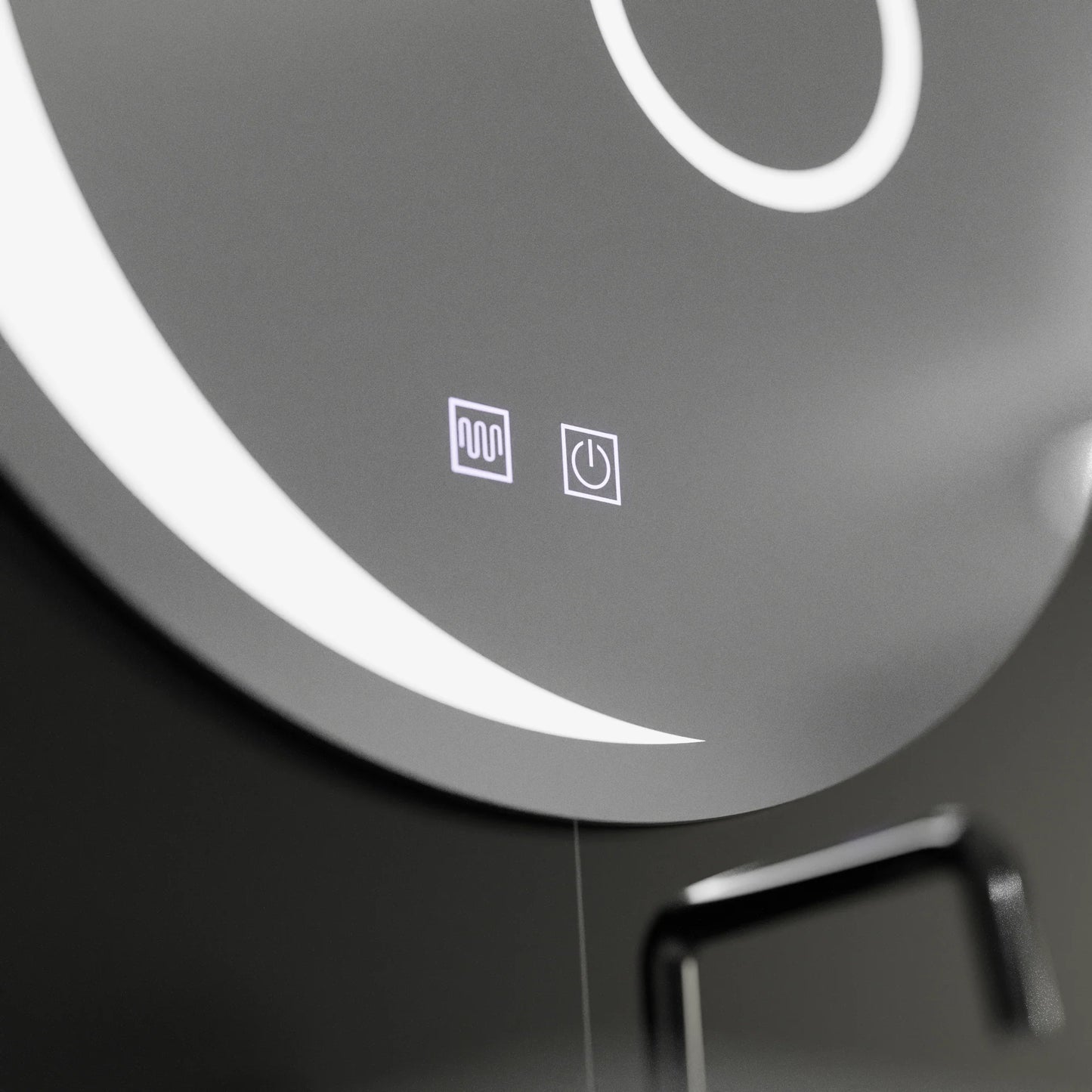 Oglinda LED Rotunda, 80cm, Orbis Touch, Sistem Dezaburire, Dimabila, E31S/80X80