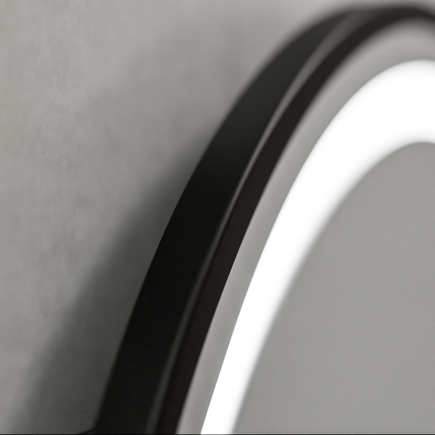 Oglinda LED Rotunda 60 Celeste Majeste Noir MotionGlow Marcello, Sistem Dezaburire, Termometru si Ceas, Dimabila