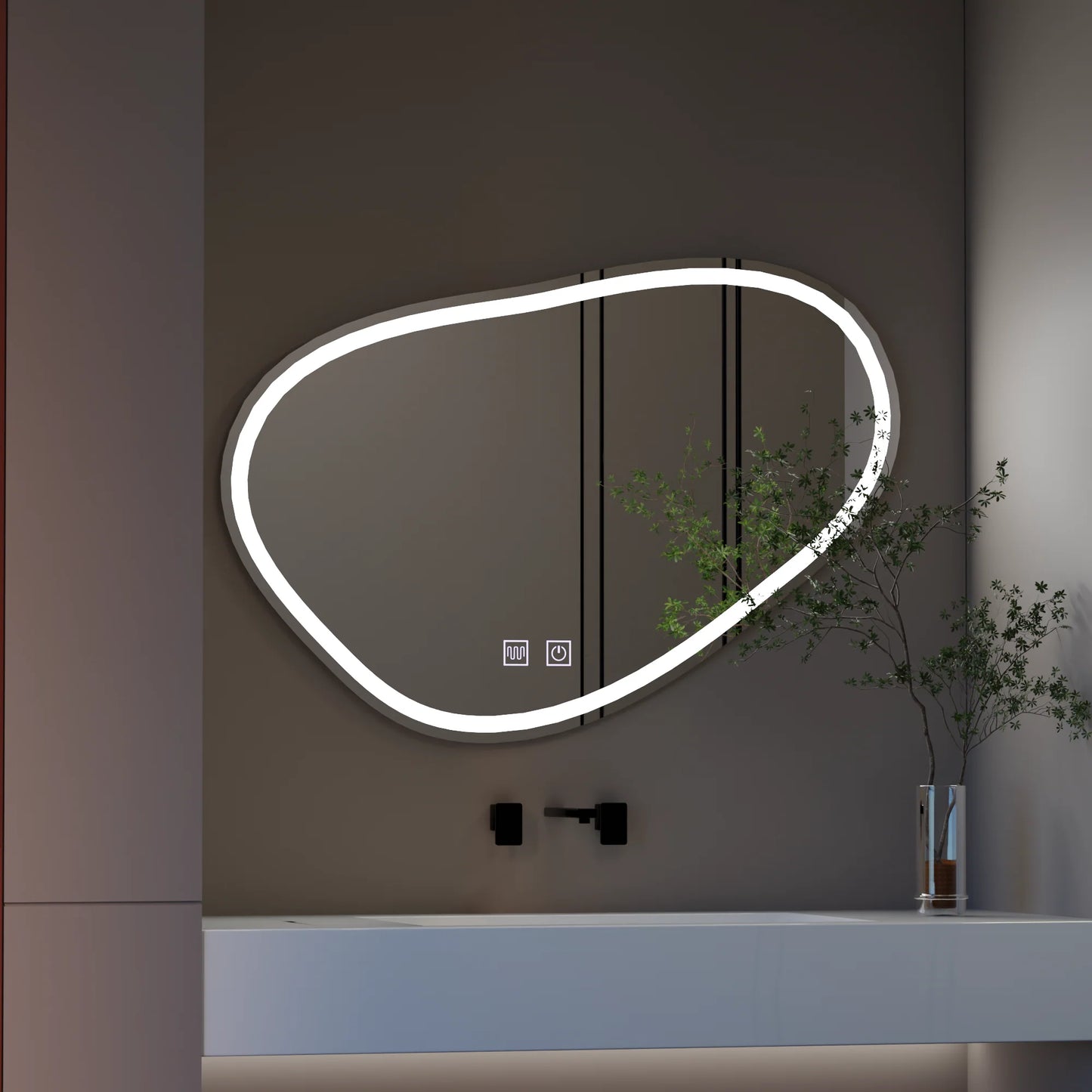 Oglinda LED Touch Quassare, Sistem Dezaburire 90x65 cm