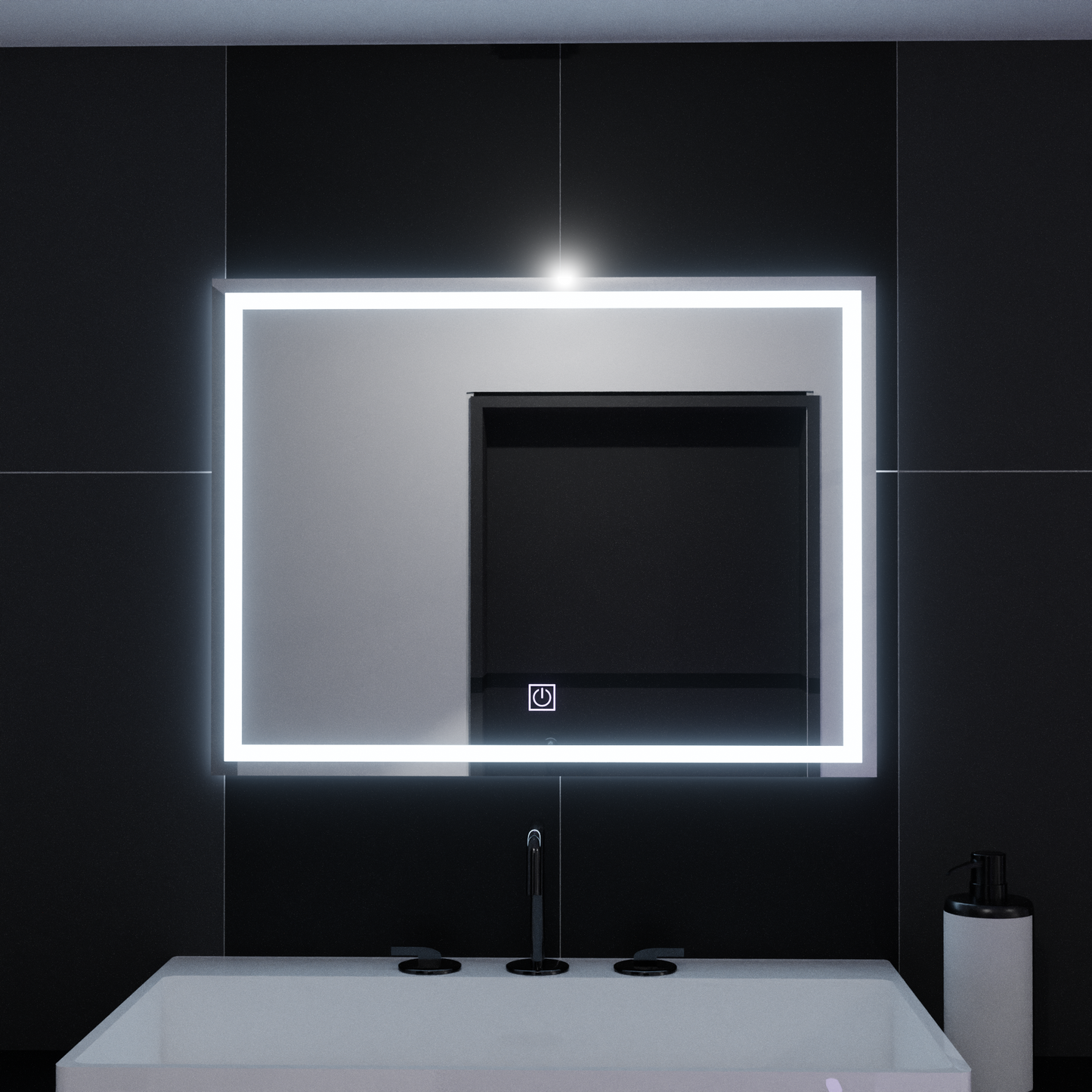 Oglinda LED Rectangulara, 80x60cm, FRAME Basic Touch – oglindă LED, 80x60 cm, 60 cm – RegalStore, iluminat interior