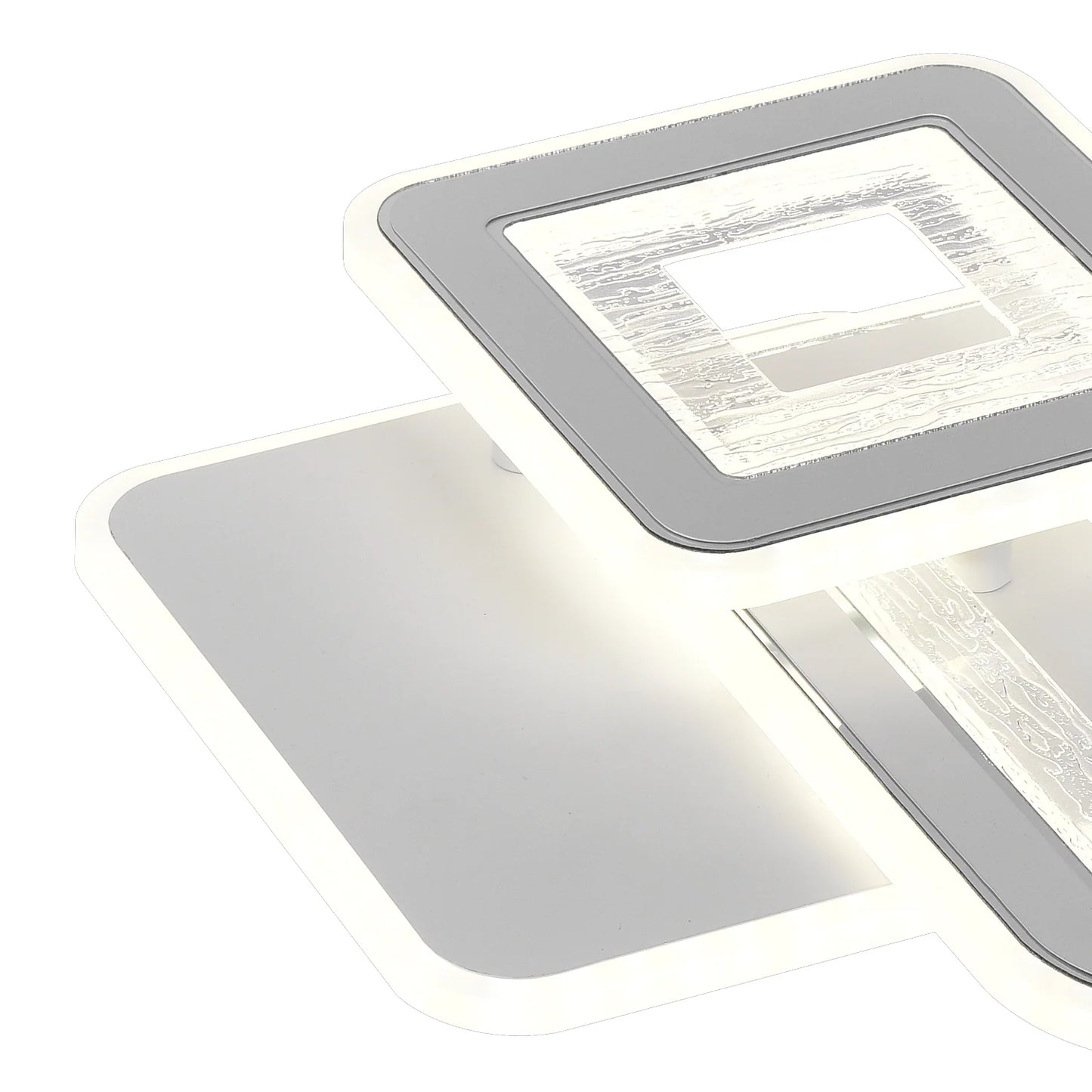 Lustra LED SQUARE 53W, 3 Patrate, lumina Rece/Calda/Neutra, Alb