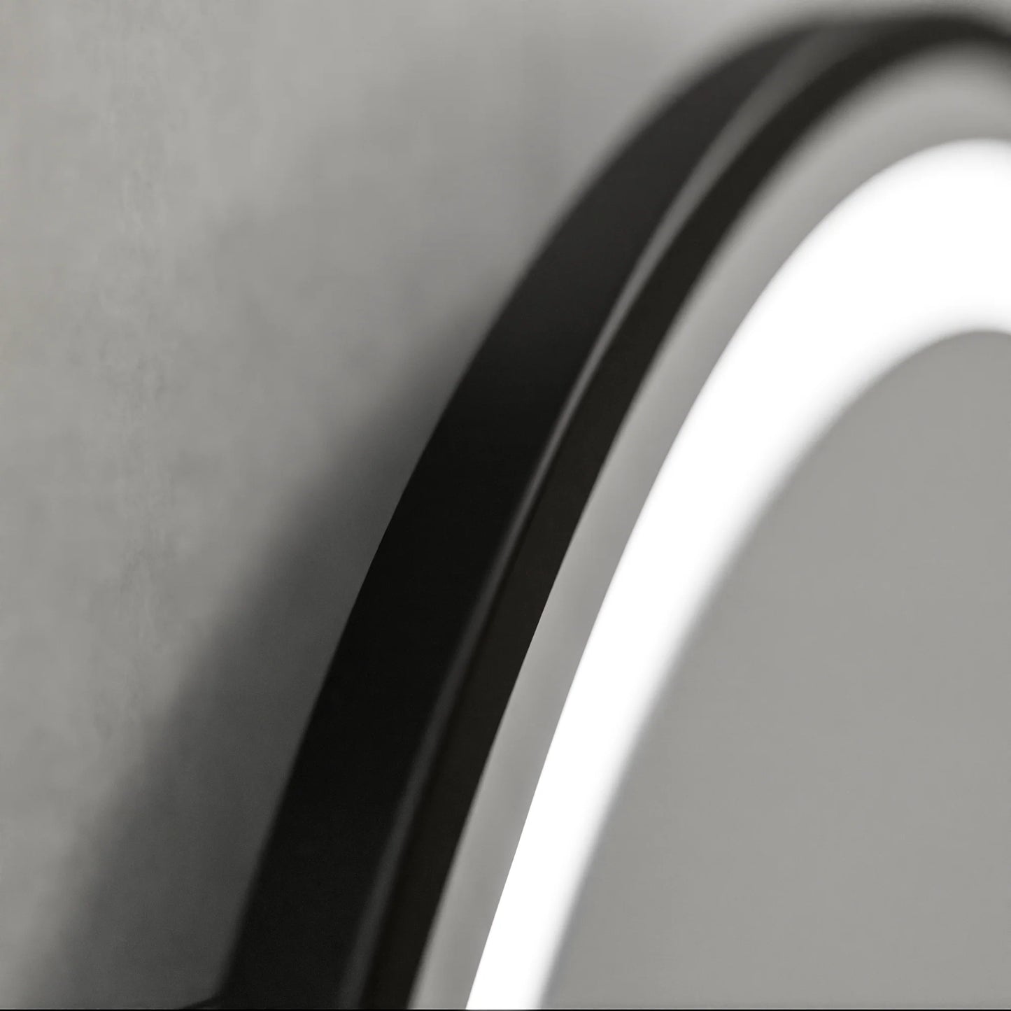 Oglinda LED Rotunda, 70cm, Celeste Majeste Noir MotionGlow Marcello, Sistem Dezaburire, Ceas & Termometru, Dimabila