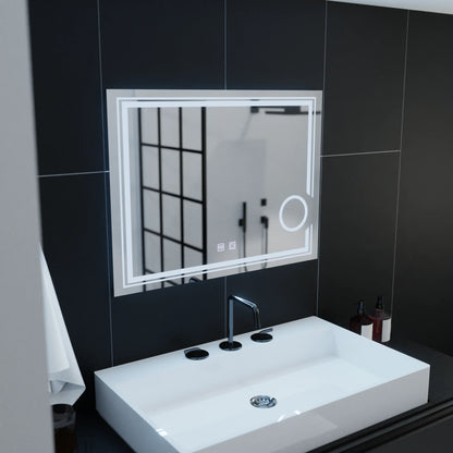 Oglinda LED Rectangulara, 80x60cm, CANTO Touch, Sistem Dezaburire, Dimabila