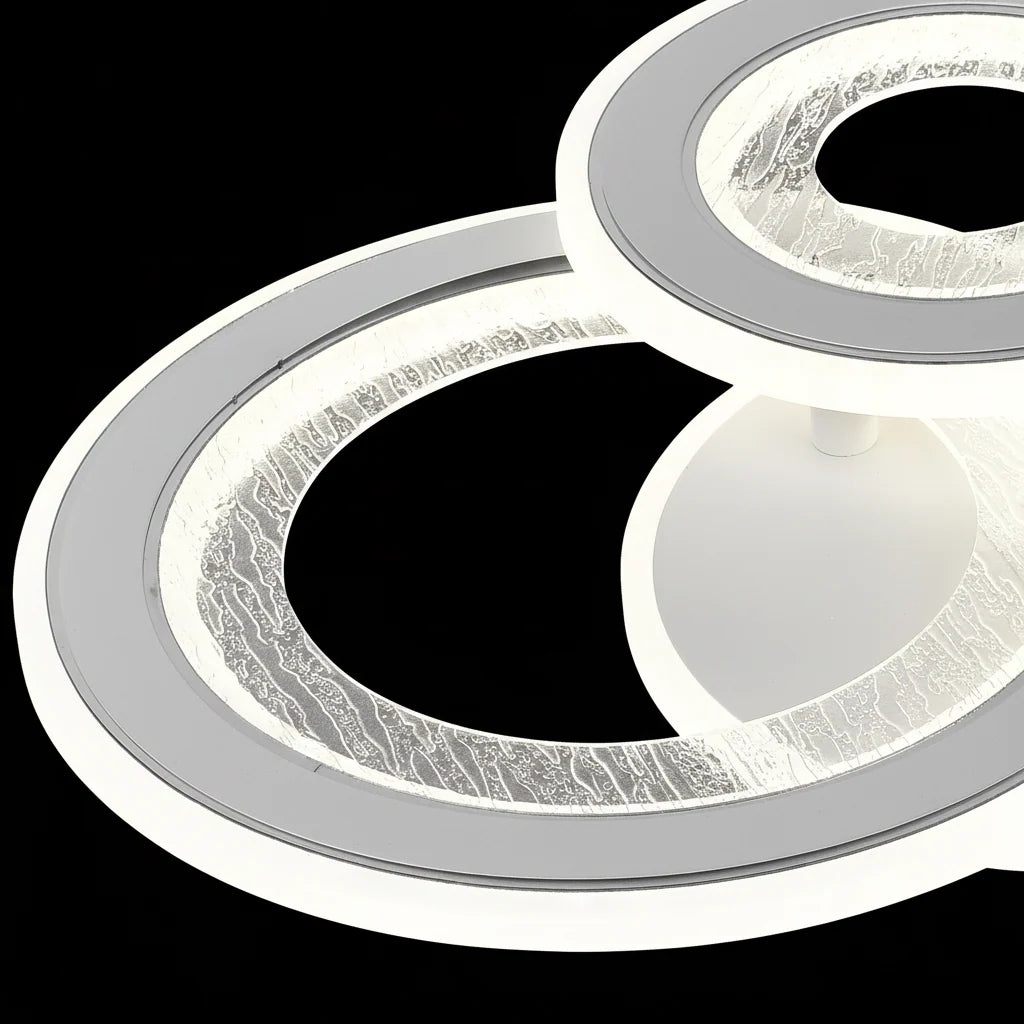 Lustra LED SQUARE 36W, 3 Cercuri, lumina Rece/Calda/Neutra, Alb