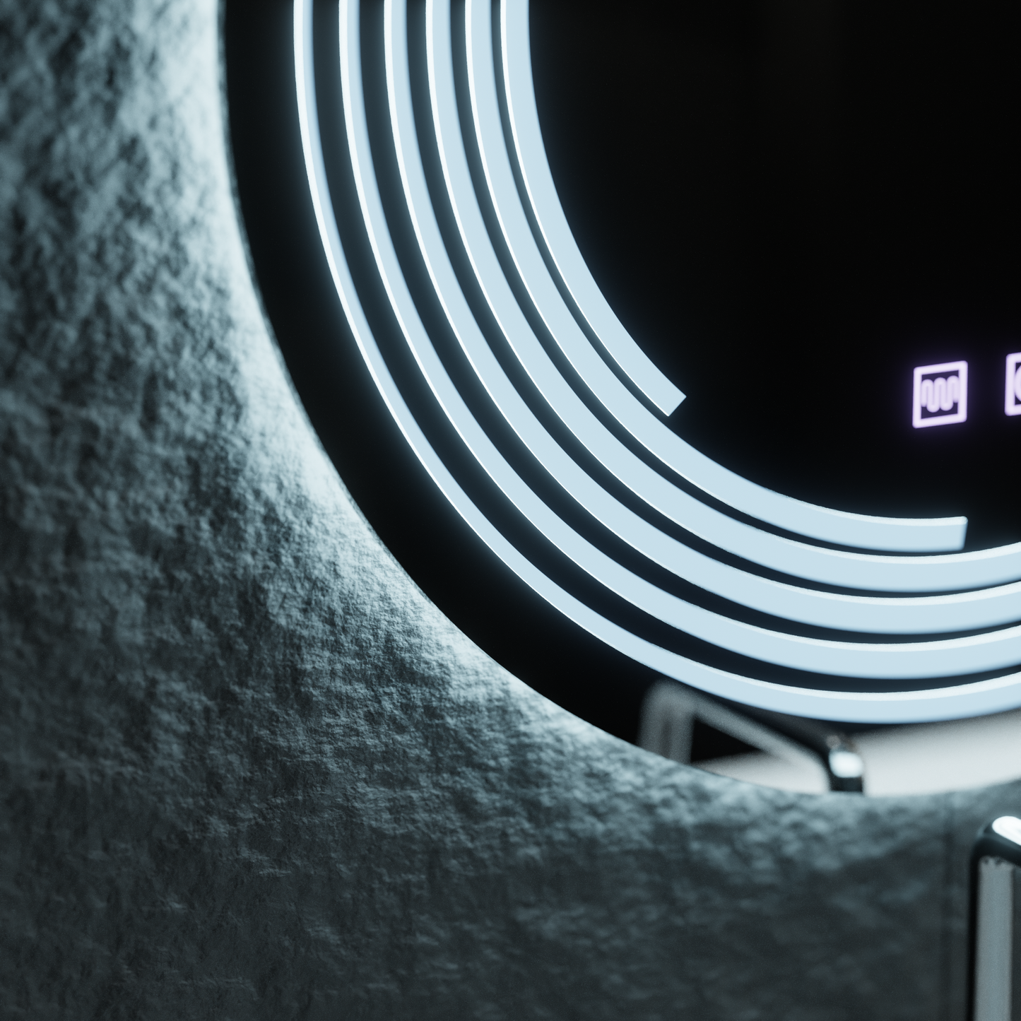 Oglinda LED Rotunda 70cm Lira Verita Touch Sistem Dezaburire Dimabila