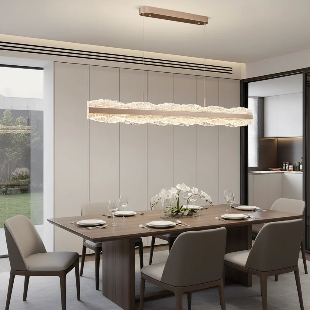 Lustra LED suspendata cu telecomanda RENZO 92W, lumina Rece/Calda/Neutra, Dimabila,Inaltime Reglabila, Auriu