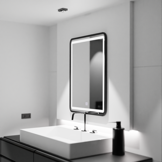 Oglinda LED Rectangulara 60x80cm Rama Neagra Basic Touch