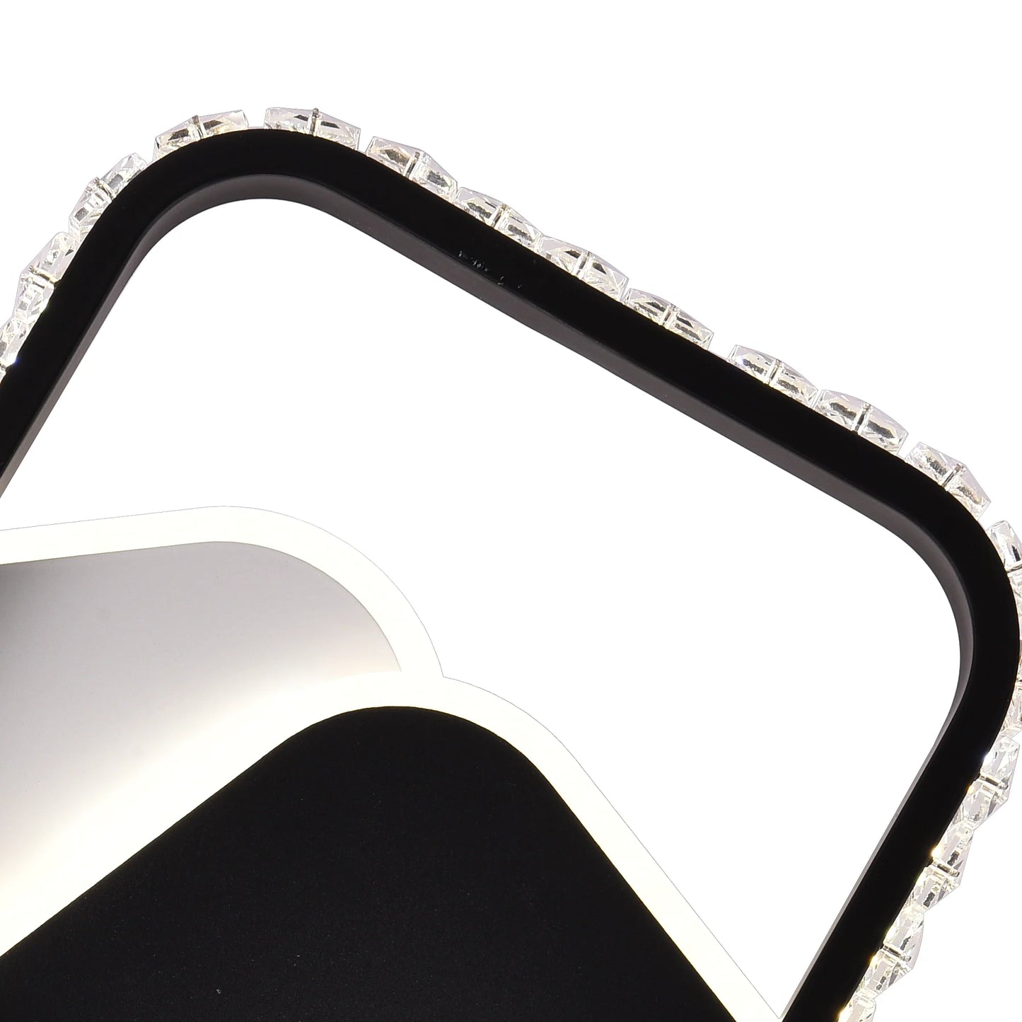 Lustra LED cu cristal PRISMIQ 39W, 3 Patrate, lumina Rece/Calda/Neutra, Negru