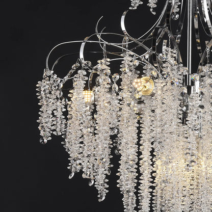 Candelabru Cristal CC9311/5CH, 5x E14, Diametru 49cm, Crom