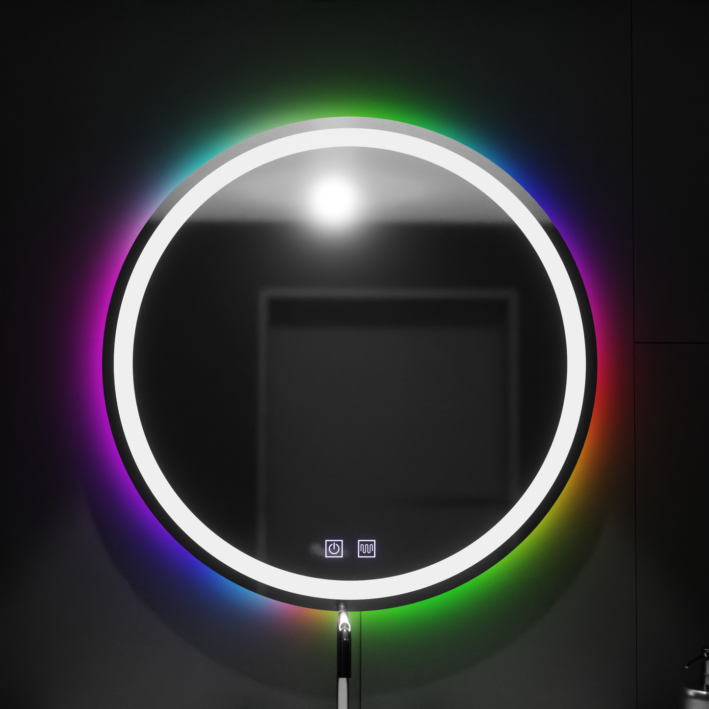 Oglinda LED Rotunda 60cm, Spectrum Touch, RGB, Sistem Dezaburire