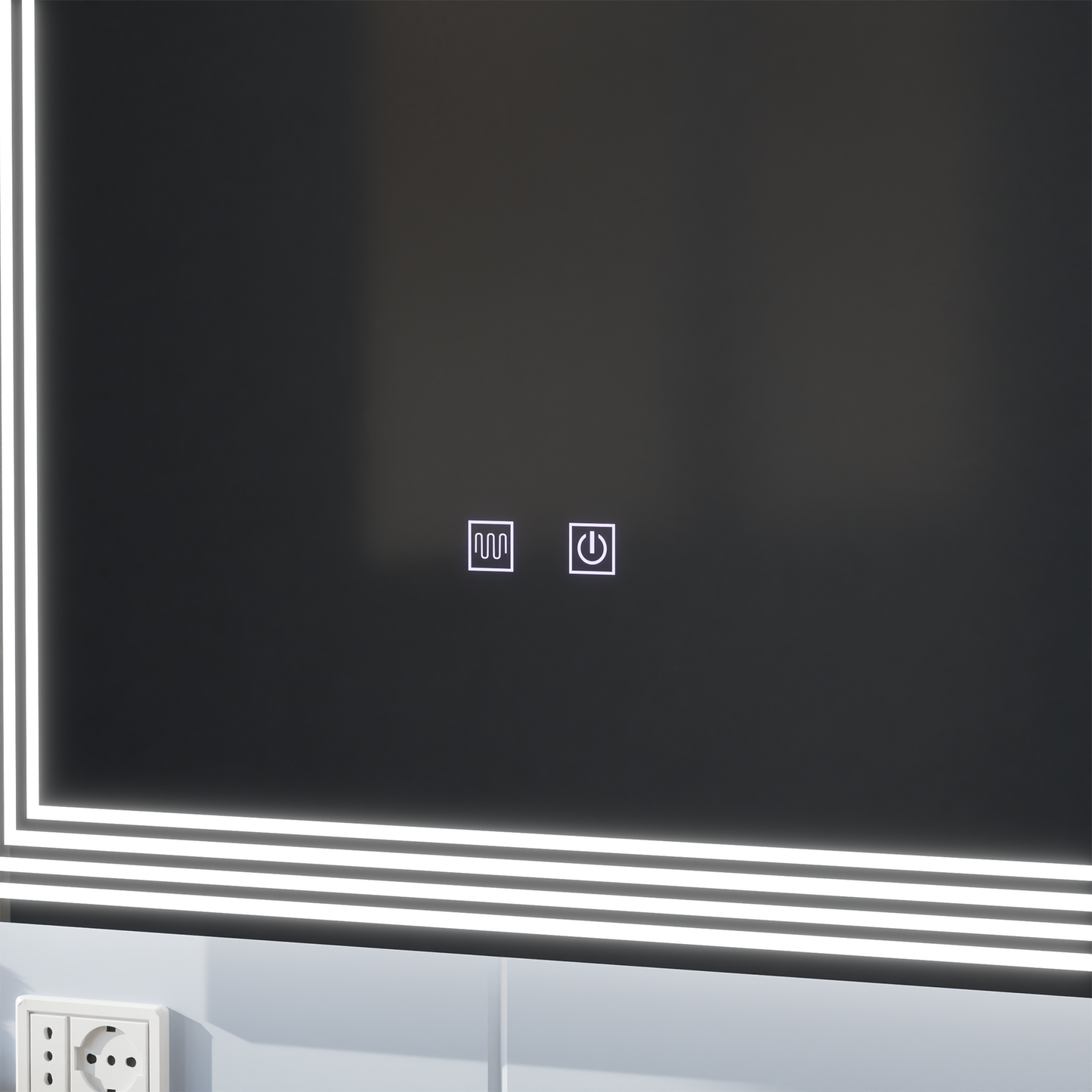 Oglinda LED Rectangulara, Dezaburire, 60x80cm, ADIS Basic Touch – oglindă LED, 60x80 cm, 80 cm – RegalStore, iluminat in