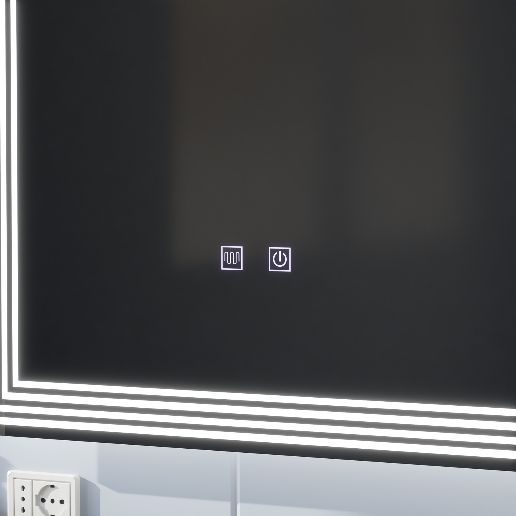 Oglinda LED Rectangulara, Dezaburire, 60x80cm, ADIS Basic Touch – oglindă LED, 60x80 cm, 80 cm – RegalStore, iluminat in