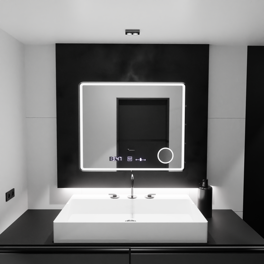 Oglinda LED Senzor Kontonis Sistem Dezaburire si Ceas 90X75 cm Colectia Marcello Fungh