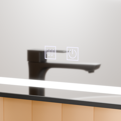 Oglinda LED Rectangulara, 50x70cm, EDGE Touch, Sistem Dezaburire, Rama Neagra