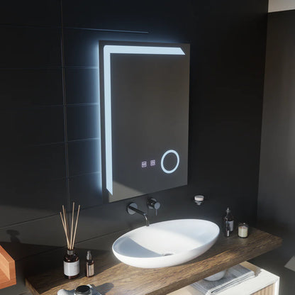 Oglinda LED Rectangulara, 60x80cm, Linea Touch, Sistem Dezaburire, Dimabila