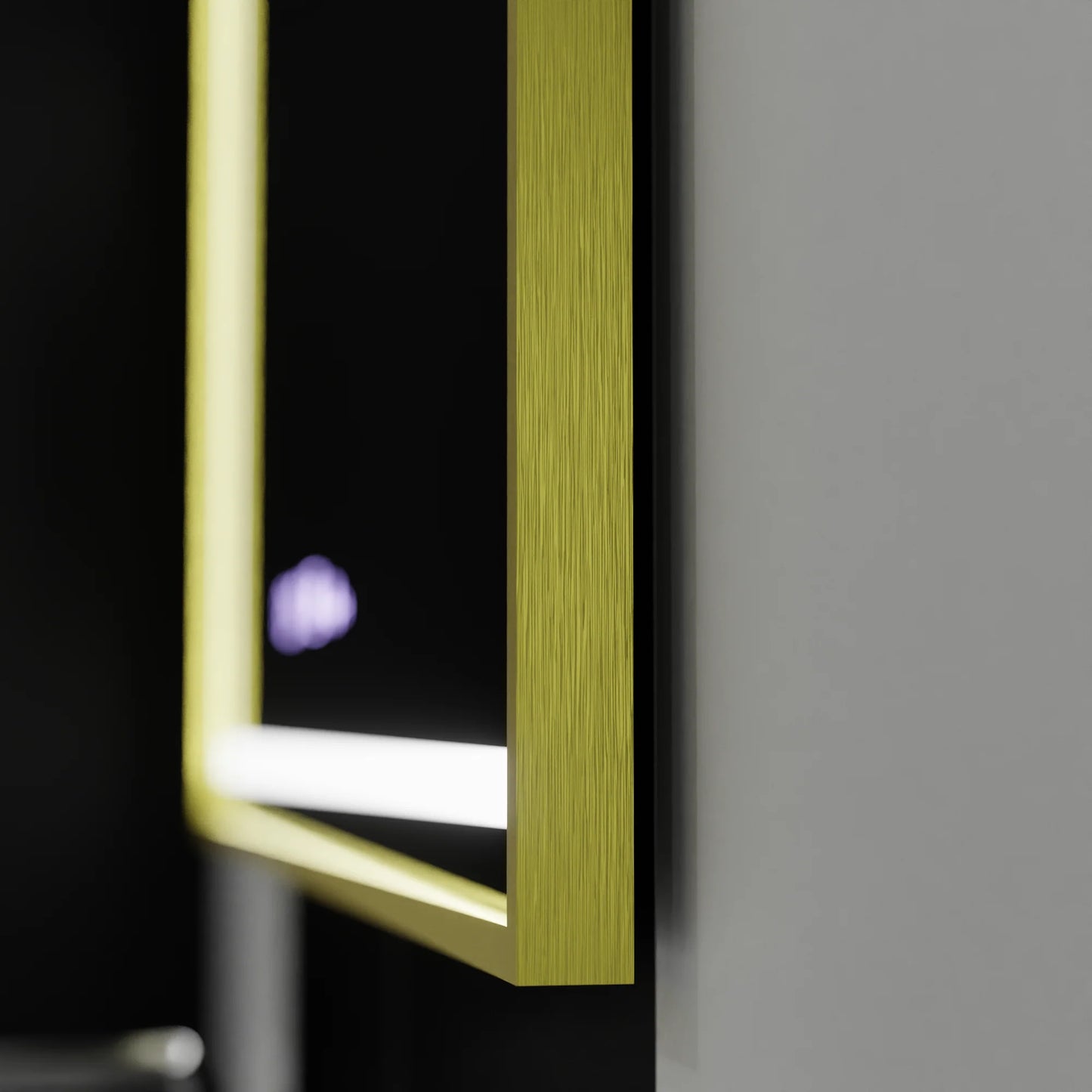Oglinda LED Rectangulara 120x80 Verite Royale Gold MotionGlow Marcello, Sistem Dezaburire, Termometru si Ceas, Dimabila