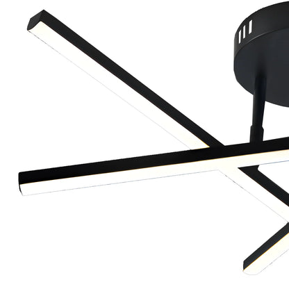 Lustra LED cu telecomanda 40W, 3 Elemente, Liniara, lumina Rece/Calda/Neutra, Dimabila, Negru