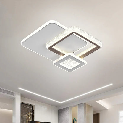 Lustra LED NYXORA 51W, 3 Patrate, lumina Rece/Calda/Neutra, Negru