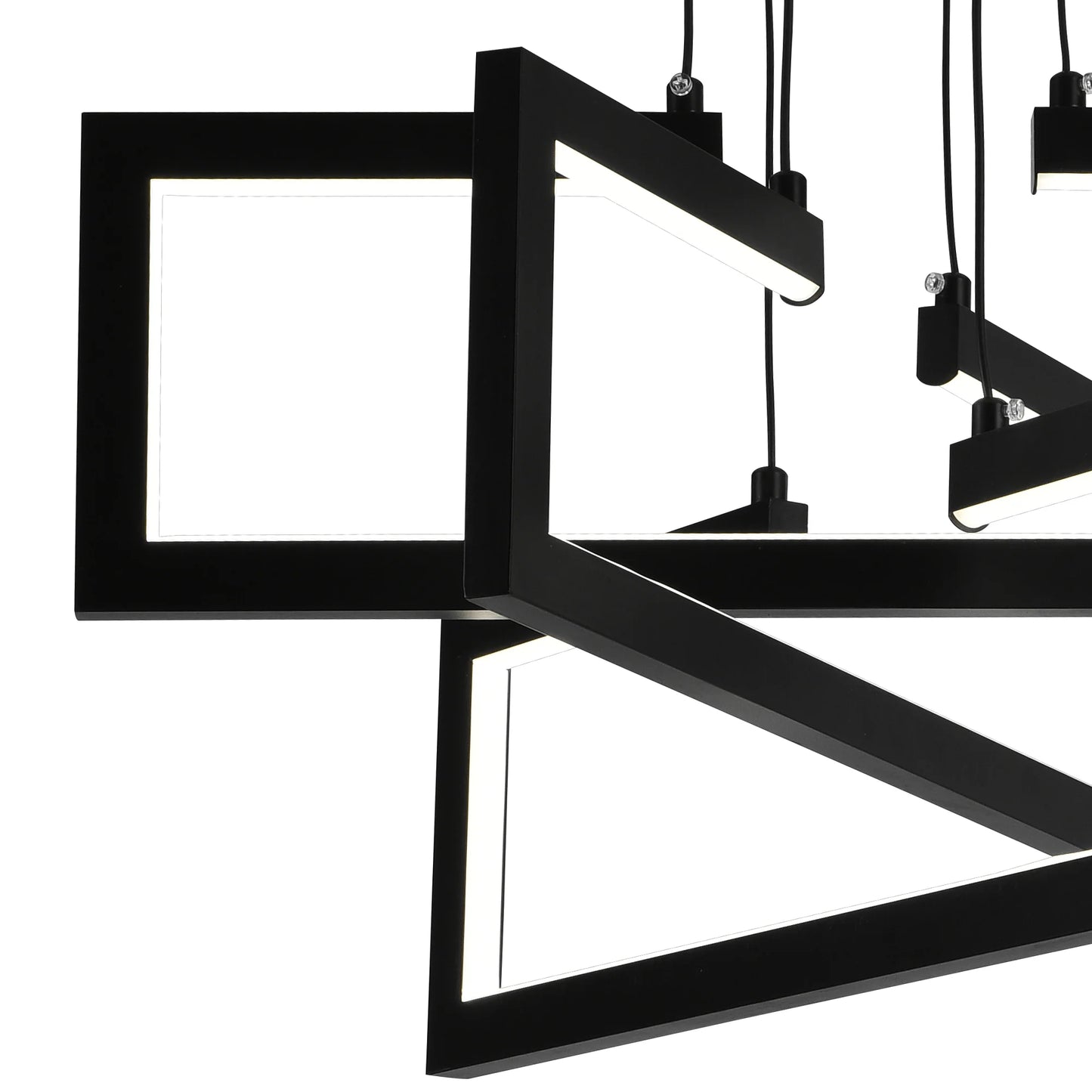 Lustra LED cu telecomanda ,Suspendata 73W, 3 Elemente, lumina Rece/Calda/Neutra, Dimabila, Inaltime Reglabila, Negru