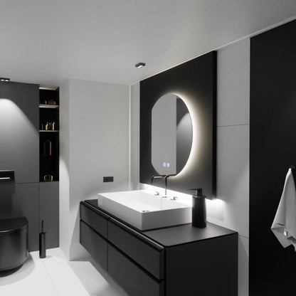 Oglinda LED Semiluna 54x60, Arcana Touch, Sistem Dezaburire, Dimabila