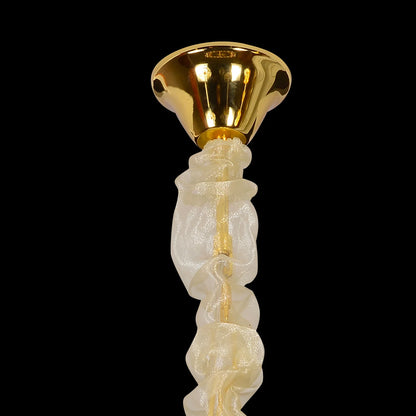 Candelabru Cristal CC8052/400GD 6x E14, Diametru 40cm, Auriu Lucios, Inaltime Reglabil