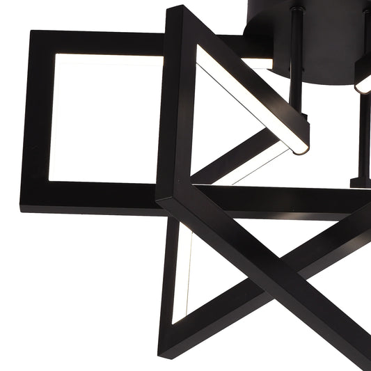 Lustra LED cu telecomanda 73W, 3 Elemente, lumina Rece/Calda/Neutra, Dimabila, Negru, LT750/3BK