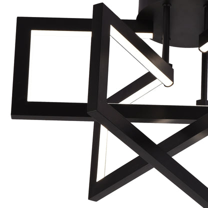 Lustra LED cu telecomanda 73W, 3 Elemente, lumina Rece/Calda/Neutra, Dimabila, Negru, LT750/3BK
