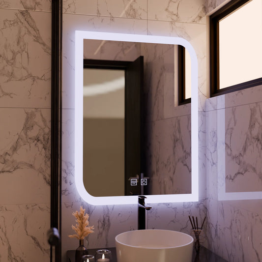 Oglinda LED CLARIVO Dreptunghiulara, 60X80cm, Touch, Sistem Dezaburire
