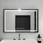 Oglinda LED Rectangulara 100x80 Verite Majeste Noir MotionGlow Marcello, Sistem Dezaburire, Termometru si Ceas, Dimabila