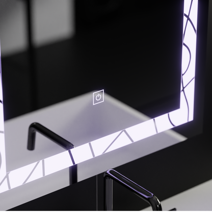 Oglinda LED Rectangulara 60x80cm Deco Frame Basic Touch – oglindă LED, 60x80 cm, 80 cm – RegalStore, iluminat interior