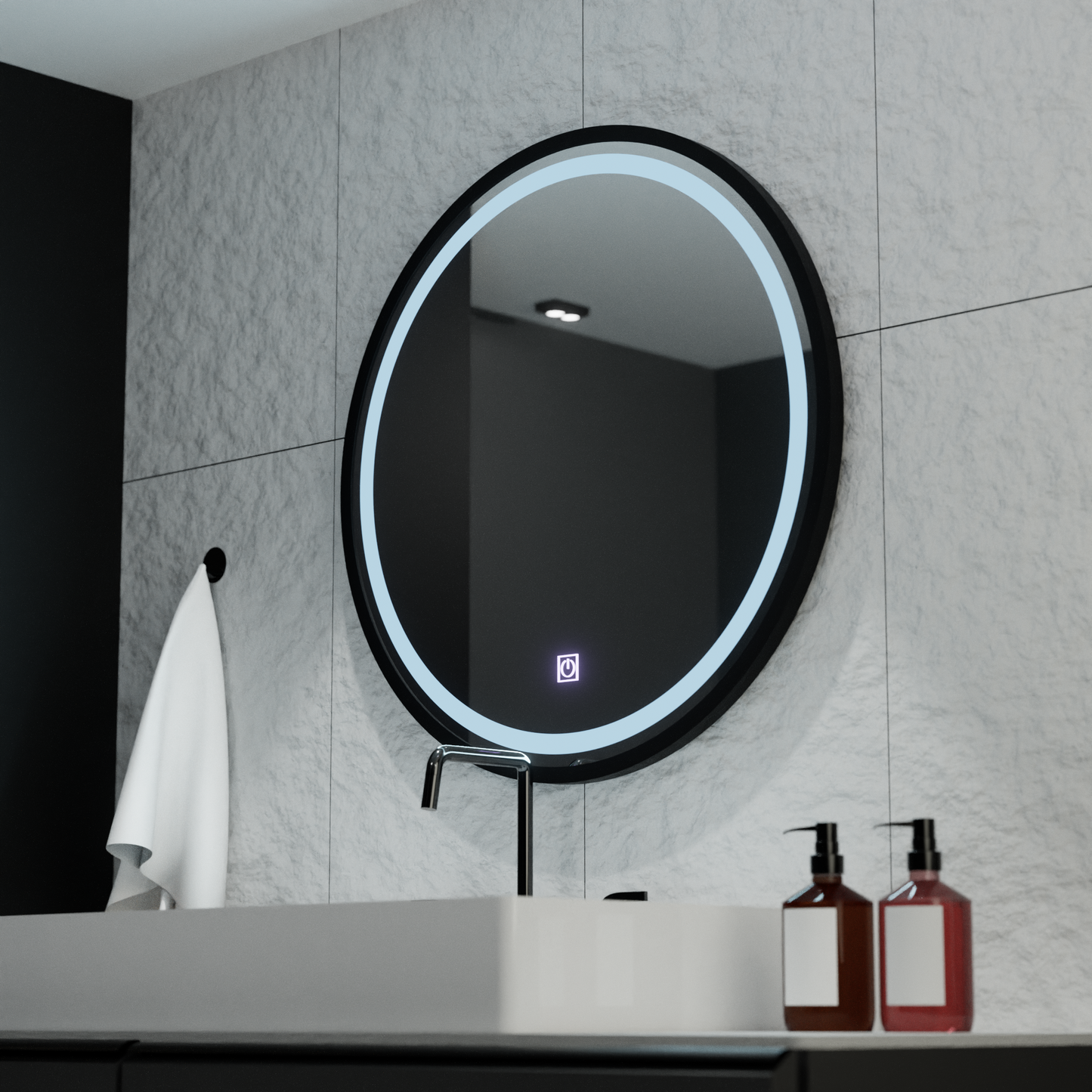 Oglinda LED Rotunda 80cm Piazza Basic Touch