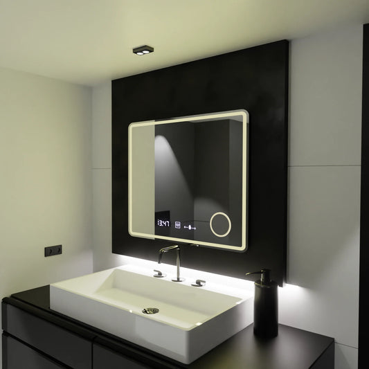 Oglinda LED Senzor Rondelis Sistem Dezaburire si Ceas 80X60 cm Colectia Marcello Funghi