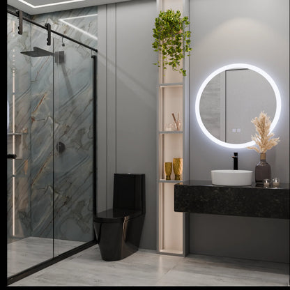 Oglinda LED Rotunda, 60cm, Noxia Touch, Sistem Dezaburire, Dimabila