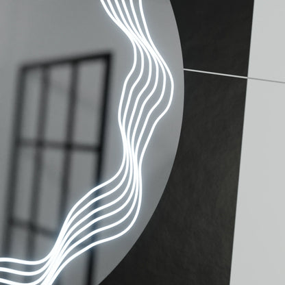Oglinda LED Rotunda 60cm Flusso Touch Sistem Dezaburire Dimabila