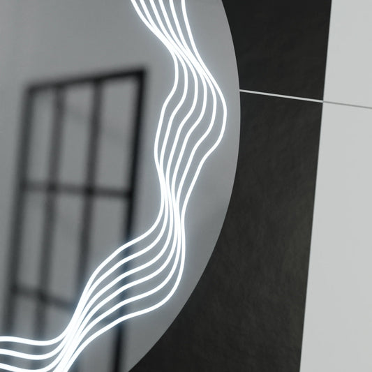 Oglinda LED Rotunda 60cm Flusso Touch Sistem Dezaburire Dimabila