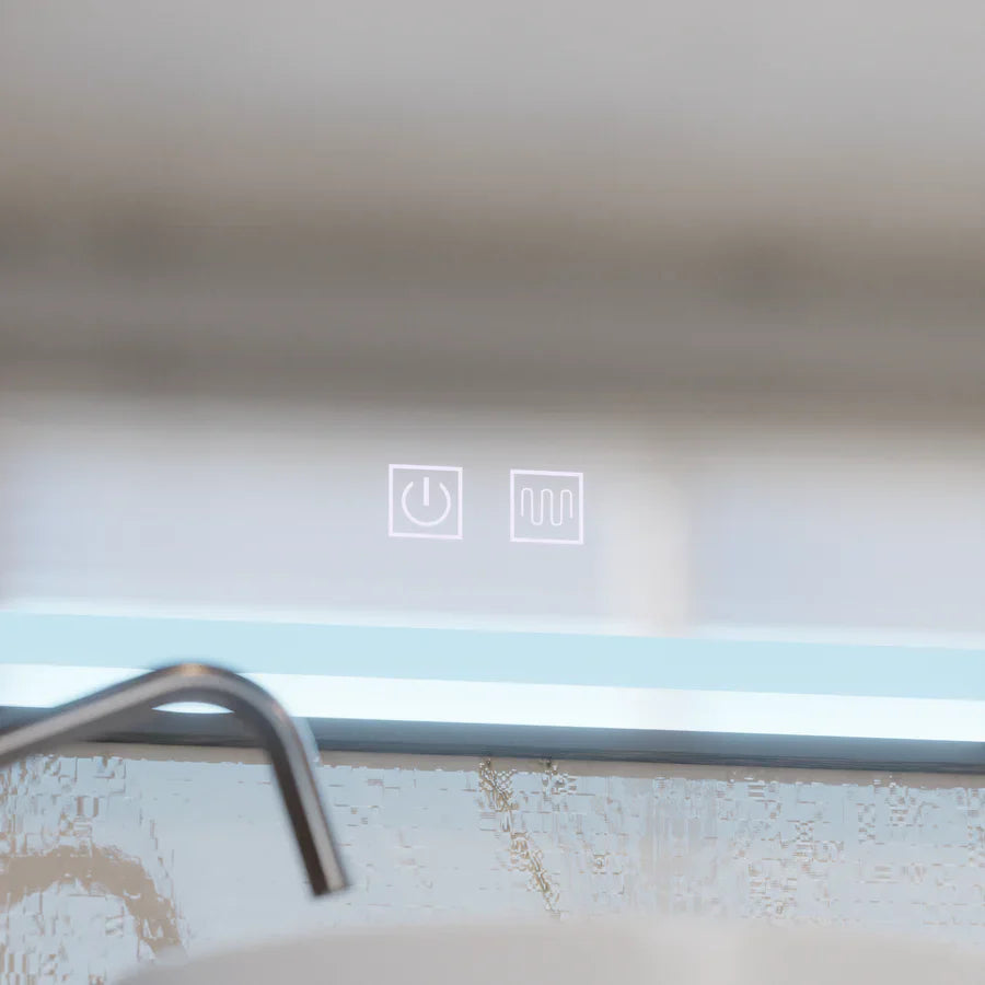 Oglinda LED Rectangulara 90x75cm Edge LUMINOUS Touch Sistem Dezaburire, Rama Neagra – oglindă LED, 90x75 cm, 75 cm – Reg