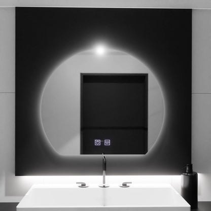 Oglinda LED Semiluna, 60x54, Soluna Touch, Sistem Dezaburire, Dimabila